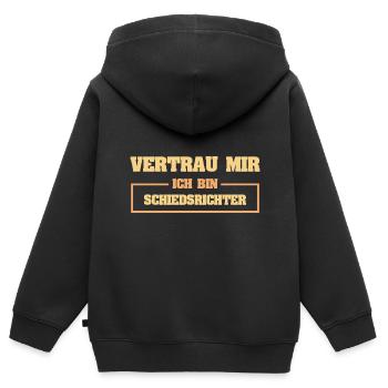 Arbitre - Sweat Premium à capuche zippé enfant bio - noir - Dos - AI Model Kid Male (0cm)