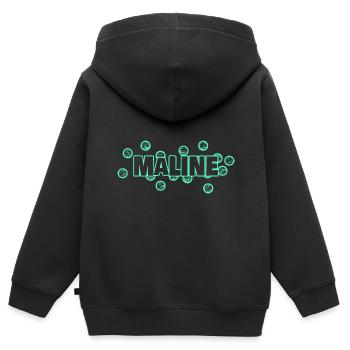 Cadeau pour Maline - Sweat Premium à capuche zippé enfant bio - noir - Dos - AI Model Kid Male (0cm)