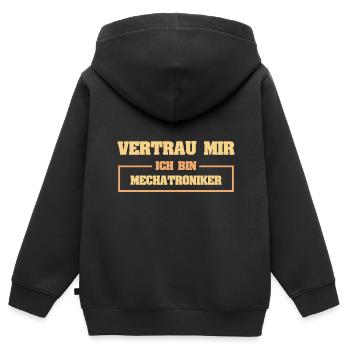 Geschenk für Mechatroniker - Kinder Premium Organic Zip Hoodie - Schwarz - Hinten - AI Model Kid Male (0cm)