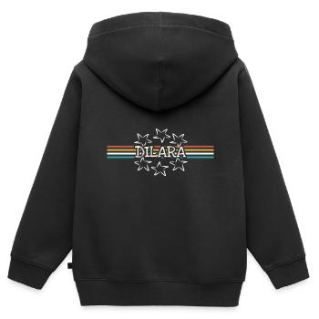Frauenname Dilara - Kinder Premium Organic Zip Hoodie - Schwarz - Hinten - AI Model Kid Male (0cm)