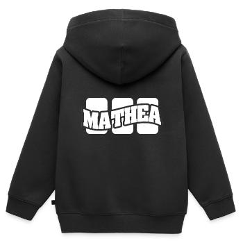 Geschenk für Mathea - Kinder Premium Organic Zip Hoodie - Schwarz - Hinten - AI Model Kid Male (0cm)