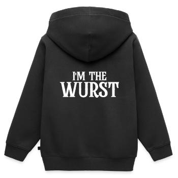 I'm The Wurst - Kinder Premium Organic Zip Hoodie - Schwarz - Hinten - AI Model Kid Male (0cm)