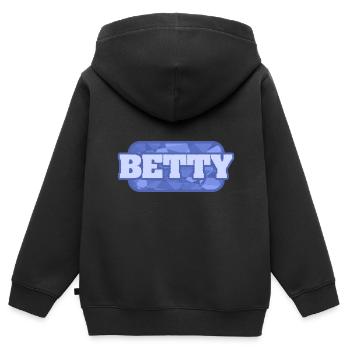 Nom Betty - Sweat Premium à capuche zippé enfant bio - noir - Dos - AI Model Kid Male (0cm)