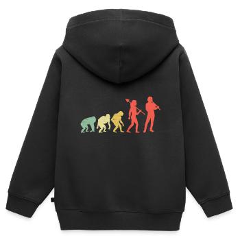 Evolution Recorder Player Musikinstrument Musik - Kinder Premium Organic Zip Hoodie - Schwarz - Hinten - AI Model Kid Male (0cm)