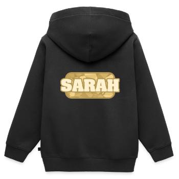 Gesundheit Sarah - Kinder Premium Organic Zip Hoodie - Schwarz - Hinten - AI Model Kid Male (0cm)