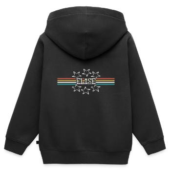Cadeau pour Elise - Sweat Premium à capuche zippé enfant bio - noir - Dos - AI Model Kid Male (0cm)