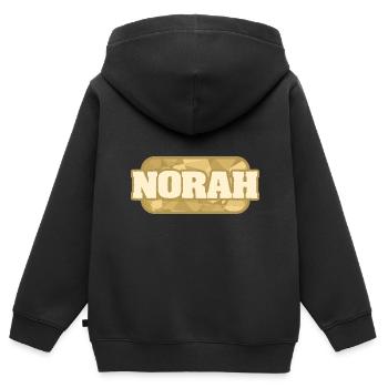 Gesundheit Norah - Kinder Premium Organic Zip Hoodie - Schwarz - Hinten - AI Model Kid Male (0cm)