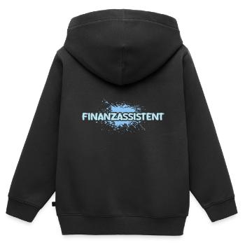 Finanzassistent als Job - Kinder Premium Organic Zip Hoodie - Schwarz - Hinten - AI Model Kid Male (0cm)