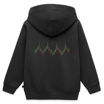 Heartbeat Candlestick Chart Exchange Stock Market - Kinder Premium Organic Zip Hoodie - Schwarz - Hinten - AI Model Kid Male (0cm)