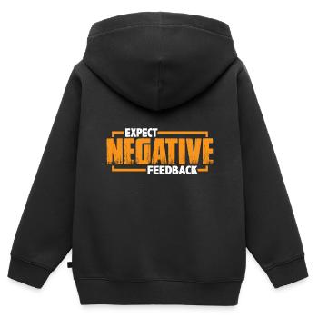 Attendez-vous à des commentaires négatifs 3 - Sweat Premium à capuche zippé enfant bio - noir - Dos - AI Model Kid Male (0cm)