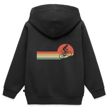 Fahrrad Geschenk, Fahrrad Fahrrad Geschenk, Fahrrad Geschenk - Kinder Premium Organic Zip Hoodie - Schwarz - Hinten - AI Model Kid Male (0cm)