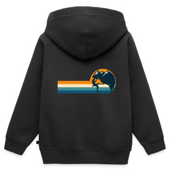 Kletterwand Klettern Sportklettern - Kinder Premium Organic Zip Hoodie - Schwarz - Hinten - AI Model Kid Male (0cm)