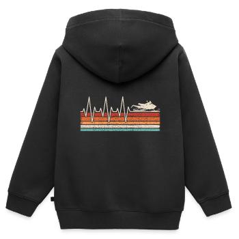 Motorschlitten Herzschlag - Kinder Premium Organic Zip Hoodie - Schwarz - Hinten - AI Model Kid Male (0cm)