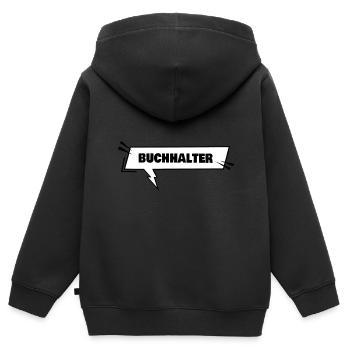 Buchhalter - Kinder Premium Organic Zip Hoodie - Schwarz - Hinten - AI Model Kid Male (0cm)