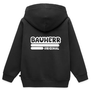 Profession : Constructeur - Sweat Premium à capuche zippé enfant bio - noir - Dos - AI Model Kid Male (0cm)