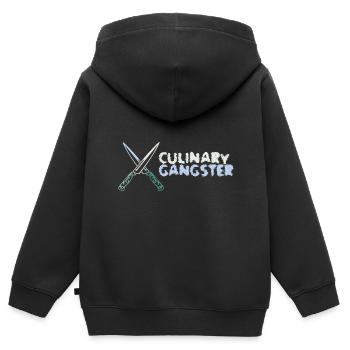 Kulinarischer Gangster Food Chef Kochen - Kinder Premium Organic Zip Hoodie - Schwarz - Hinten - AI Model Kid Male (0cm)