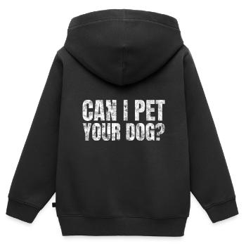 Puis-je caresser votre chien Amoureux des chiens - Sweat Premium à capuche zippé enfant bio - noir - Dos - AI Model Kid Male (0cm)