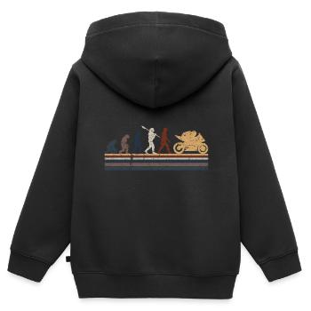 Motorcycle Evolution Vintage Shadow Biker - Kinder Premium Organic Zip Hoodie - Schwarz - Hinten - AI Model Kid Male (0cm)