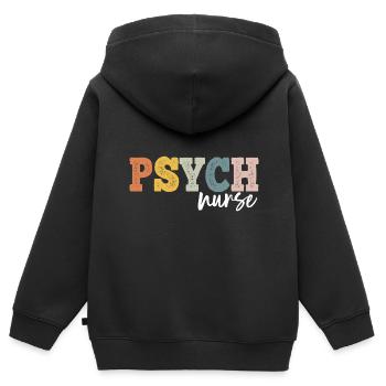 Psych Nurse Dialysis Nursing RN - Kids Premium Organic Zip-up Hoodie - black - Back - AI Model Kid Male (0cm)