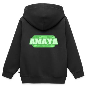 Bio Amaya - Kinder Premium Organic Zip Hoodie - Schwarz - Hinten - AI Model Kid Male (0cm)