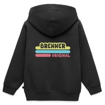 Vorname Brenner - Kinder Premium Organic Zip Hoodie - Schwarz - Hinten - AI Model Kid Male (0cm)