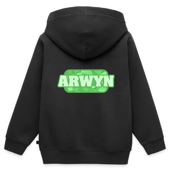 Gesundheit Arwyn - Kinder Premium Organic Zip Hoodie - Schwarz - Hinten - AI Model Kid Male (0cm)