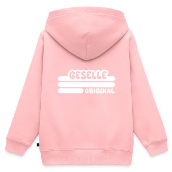 Profession compagnon - Sweat Premium à capuche zippé enfant bio - rose - Dos - AI Model Kid Female (0cm)