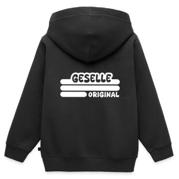 Profession compagnon - Sweat Premium à capuche zippé enfant bio - noir - Dos - AI Model Kid Male (0cm)