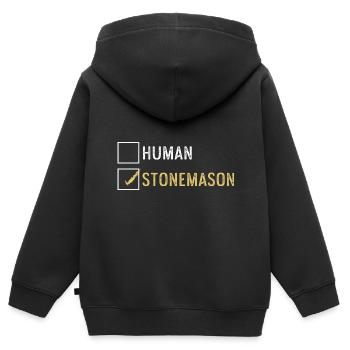 Menschliches stonemason. Tischler Gift - Kinder Premium Organic Zip Hoodie - Schwarz - Hinten - AI Model Kid Male (0cm)