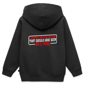 I Survived Another Meeting 19 - Kids Premium Organic Zip-up Hoodie - black - Back - AI Model Kid Male (0cm)