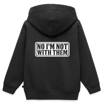 Non, je ne suis pas avec eux 15 - Sweat Premium à capuche zippé enfant bio - noir - Dos - AI Model Kid Male (0cm)
