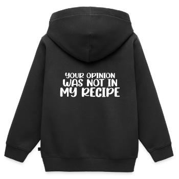 Votre avis n’était pas dans ma recette 7 - Sweat Premium à capuche zippé enfant bio - noir - Dos - AI Model Kid Male (0cm)