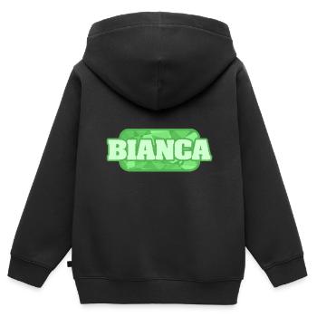 Bio Bianca - Kinder Premium Organic Zip Hoodie - Schwarz - Hinten - AI Model Kid Male (0cm)