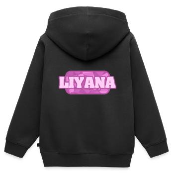 Gesundheit Liyana - Kinder Premium Organic Zip Hoodie - Schwarz - Hinten - AI Model Kid Male (0cm)