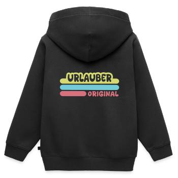 Urlauber - Kinder Premium Organic Zip Hoodie - Schwarz - Hinten - AI Model Kid Male (0cm)