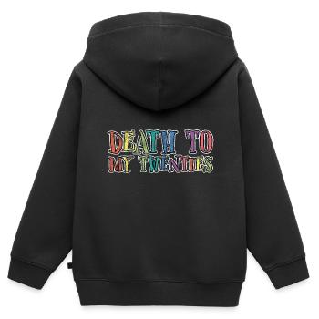 Death To My Twenties 3 - Kinder Premium Organic Zip Hoodie - Schwarz - Hinten - AI Model Kid Male (0cm)
