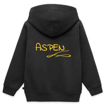 Aspen - Kinder Premium Organic Zip Hoodie - Schwarz - Hinten - AI Model Kid Male (0cm)