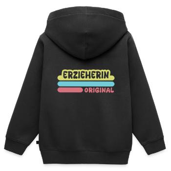 Erzieherin - Kinder Premium Organic Zip Hoodie - Schwarz - Hinten - AI Model Kid Male (0cm)