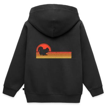 Eichhörnchen - Kinder Premium Organic Zip Hoodie - Schwarz - Hinten - AI Model Kid Male (0cm)