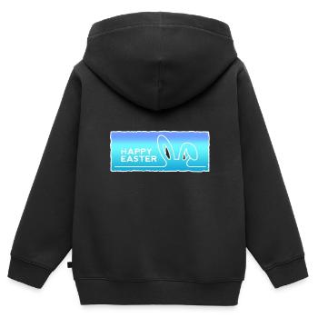 Joyeuses Pâques avec le lapin de Pâques - Sweat Premium à capuche zippé enfant bio - noir - Dos - AI Model Kid Male (0cm)