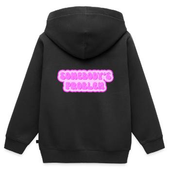 Somebodys Problem - Problem von jemand - Kinder Premium Organic Zip Hoodie - Schwarz - Hinten - AI Model Kid Male (0cm)