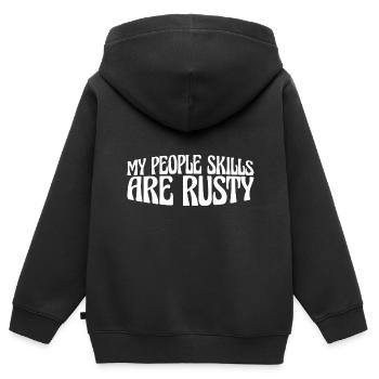 Mes compétences relationnelles sont rouillées 19 - Sweat Premium à capuche zippé enfant bio - noir - Dos - AI Model Kid Male (0cm)