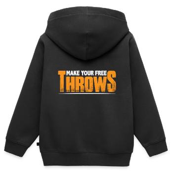 Make Your Free Throws 8 - Kinder Premium Organic Zip Hoodie - Schwarz - Hinten - AI Model Kid Male (0cm)