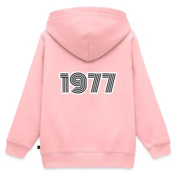 1977 - Kinder Premium Organic Zip Hoodie - Rosa - Hinten - AI Model Kid Female (0cm)