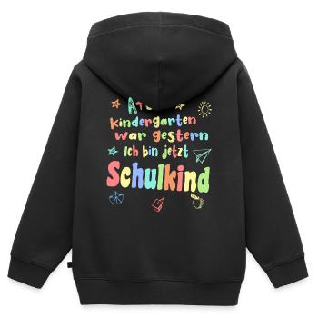 School child Enrolment First-graders Start of school - Kids Premium Organic Zip-up Hoodie - black - Back - AI Model Kid Male (0cm)