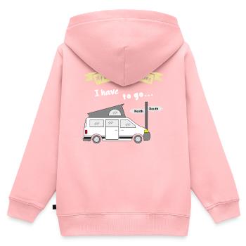 my motorhome is calling - Kinder Premium Organic Zip Hoodie - Rosa - Hinten - AI Model Kid Female (0cm)