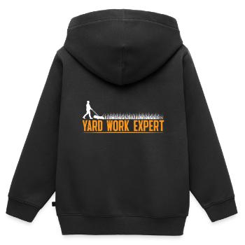 Yard Work Expert 23 - Kids Premium Organic Zip-up Hoodie - black - Back - AI Model Kid Male (0cm)