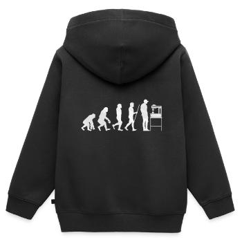 Impression 3D - Sweat Premium à capuche zippé enfant bio - noir - Dos - AI Model Kid Male (0cm)