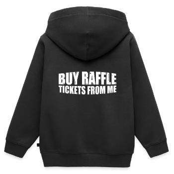 Achetez des billets de tombola chez moi 8 - Sweat Premium à capuche zippé enfant bio - noir - Dos - AI Model Kid Male (0cm)