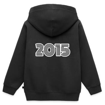 Geburtsjahr 2015 - Kinder Premium Organic Zip Hoodie - Schwarz - Hinten - AI Model Kid Male (0cm)